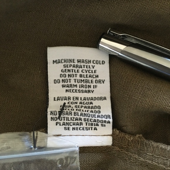 Kut from the Kloth Linen Blend Drawstring Wide Leg Ankle Pants Sz 8 Dark Olive - Picture 12 of 16